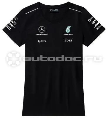 MERCEDES BENZ Женская футболка AMG Petronas Womens T-shirt, Driver, Black