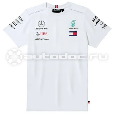 MERCEDES BENZ Мужская футболка Mercedes AMG Petronas Mens T-shirt, Driver 2018, White