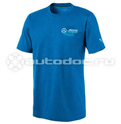 MERCEDES BENZ Мужская футболка Mercedes Mens T-shirt, AMG Petronas Motorsport Logo, Indigo Blue