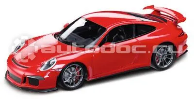 PORSCHE Модель автомобиля Porsche 911 (991) GT3, Scale 1:18, Guards Red