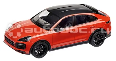 PORSCHE Модель автомобиля Porsche Cayenne S Coupe Sports Package (E3), Lava Orange, Scale 1:18