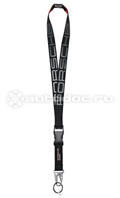 PORSCHE Лента с кольцом и карабином Porsche Motorsport Lanyard, Black, MY2019