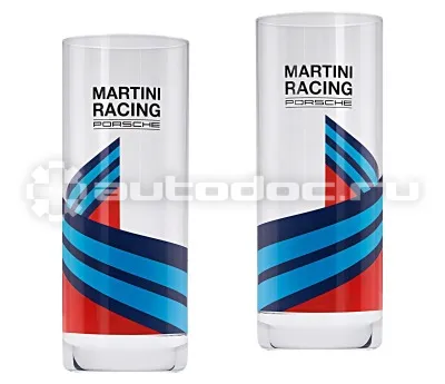 PORSCHE Набор из двух стеклянных стаканов Set of 2 long drink glasses, MARTINI RACING