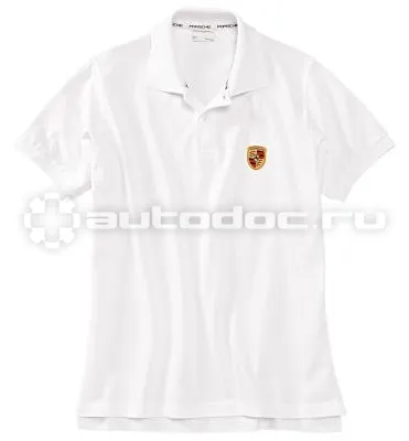 PORSCHE Мужская рубашка-поло Mens Polo Shirt, Logo, White