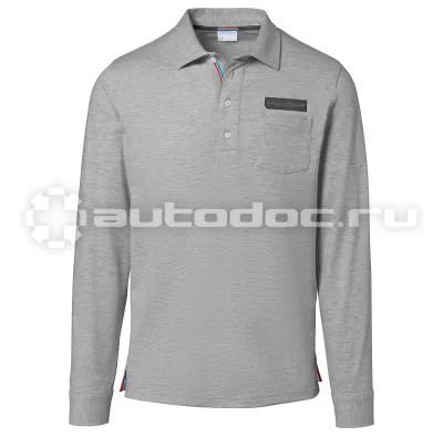 PORSCHE Мужская рубашка в стиле регби Porsche Men’s Rugby Shirt – Classic, Light Grey Melange