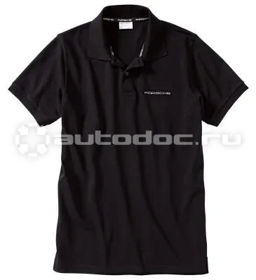 PORSCHE Мужская футболка поло Mens Polo Shirt, Pure Black