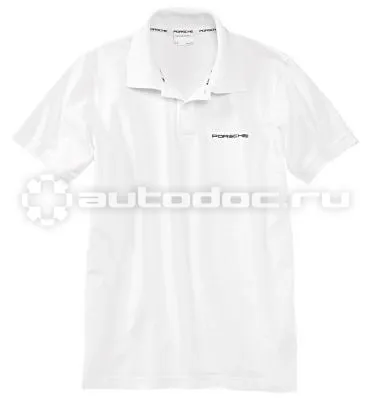 PORSCHE Мужская футболка поло Mens Polo Shirt, Pure White