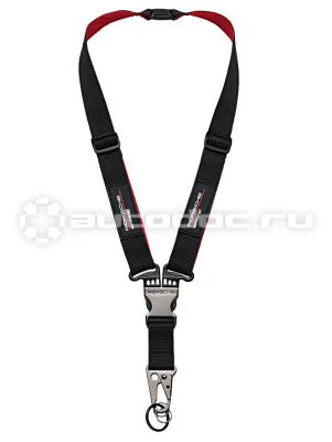 PORSCHE Лента с кольцом и карабином Porsche Motorsport Lanyard, Black | Red