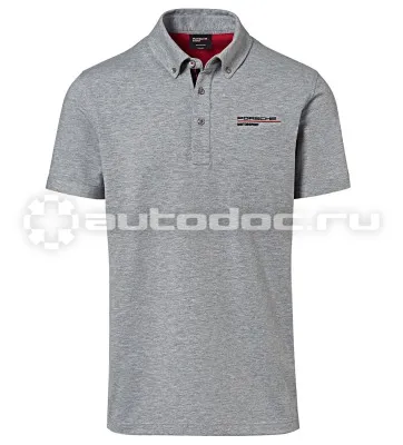 PORSCHE Мужское поло Porsche Men’s Polo Shirt, Motorsport, Grey