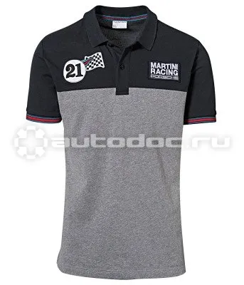 PORSCHE Мужское поло Porsche Men’s Polo Shirt, Martini Racing Collection, Blue | Melange