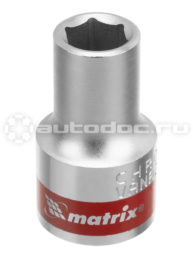 MATRIX Головка торцевая, 10 мм, шестигранная, CrV, под квадрат 1 | 2, хромированная
