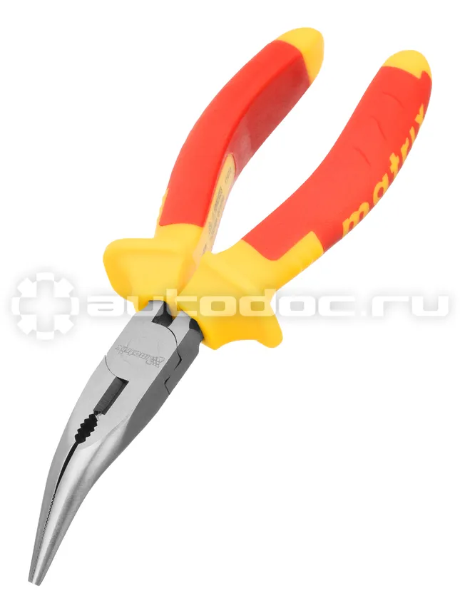 MATRIX Длинногубцы изогнутые Insulated, 160 мм, двухкомпонентные рукоятки PROFESSIONAL