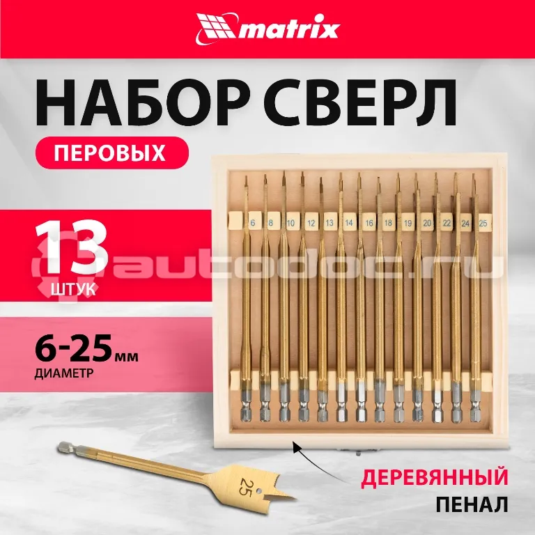 MATRIX Набор сверл перовых по дереву