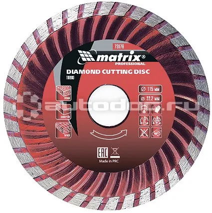 MATRIX Диск алмазный, отрезной Turbo, 180 х 22,2 мм, сухая резка