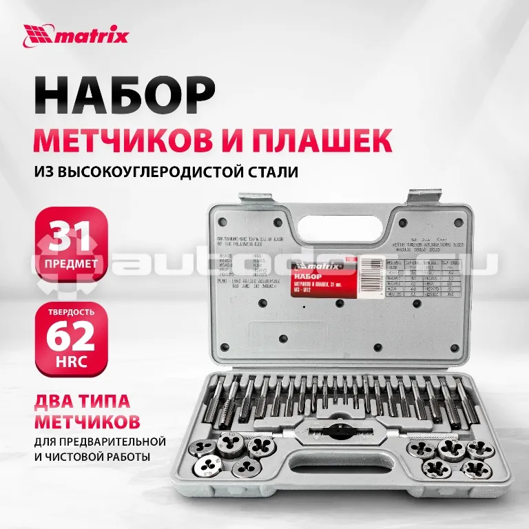 MATRIX 77337 Набор метчиков и плашек