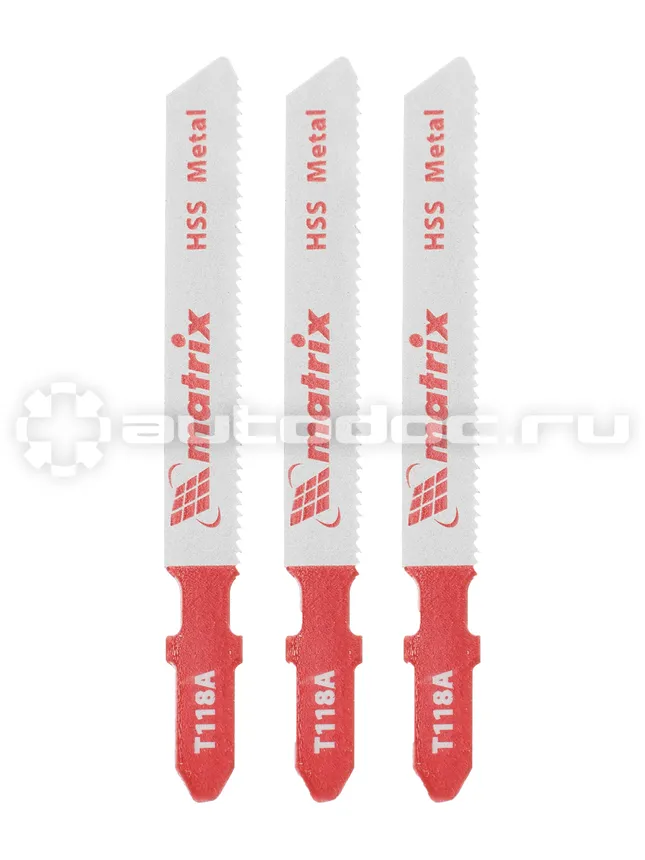 MATRIX Полотна для электролобзика по металлу, 3 шт, T118A, 50 х 1,2 мм, HSS