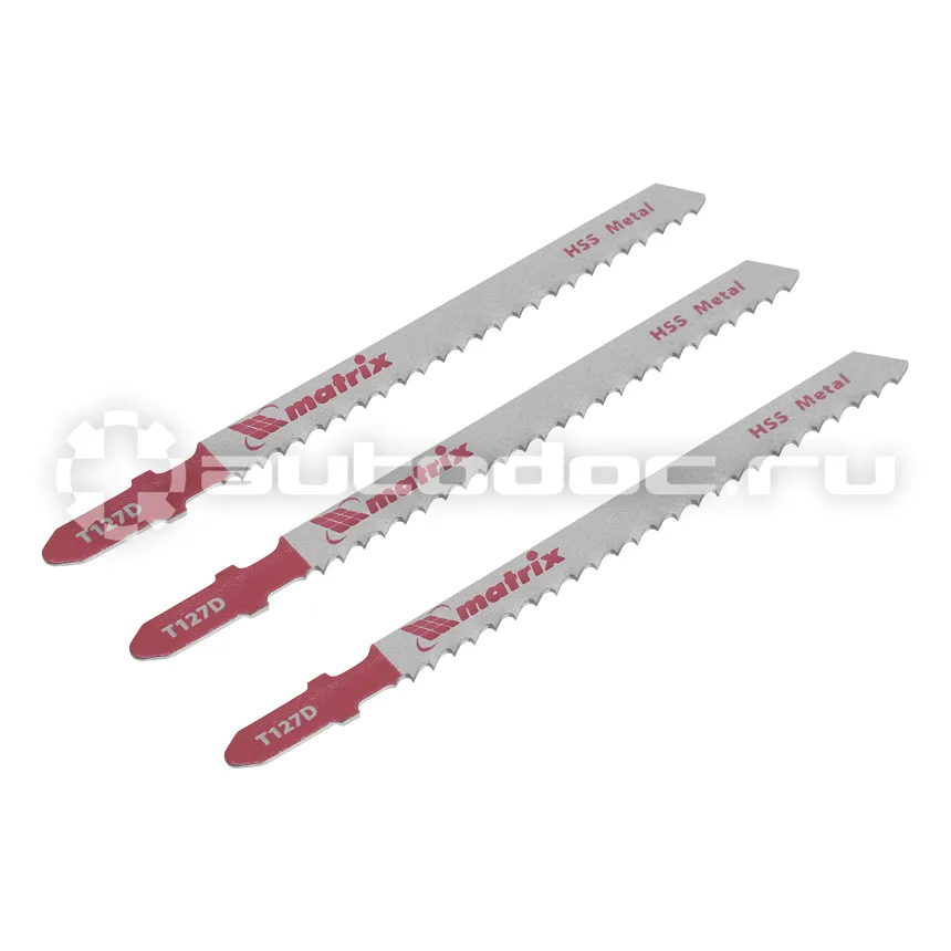 MATRIX Полотна для электролобзика по металлу, 3 шт, T127D, 75 х 3 мм, HSS