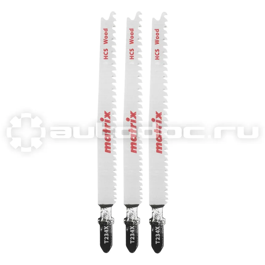MATRIX Полотна для электролобзика  по дереву, 3 шт, T234X, 90 x 2-3 мм, HCS