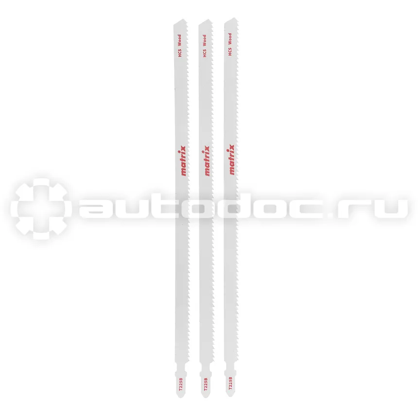MATRIX Полотна для электролобзика  по дереву, 3 шт,T225B, 225 x 2, 75 мм, HCS