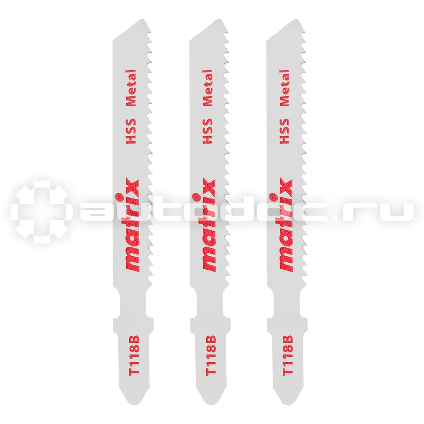 MATRIX Полотна для электролобзика  по металлу, 3 шт,T118B, 50 x 2 мм, HSS