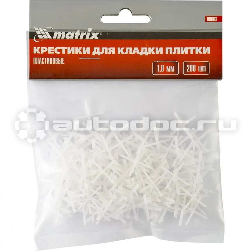 MATRIX 88083 Крестики, 1.0 мм, для кладки плитки, 200 шт