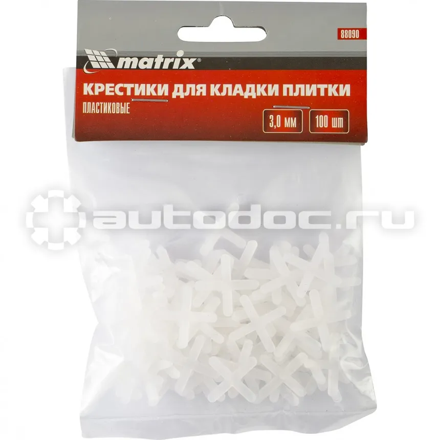 MATRIX 88090 Крестики, 3.0 мм, для кладки плитки, 100 шт