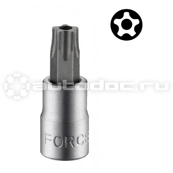 FORCE Головка DR.1/4", L=32мм c битой под 5-ти лучевой шлиц c отверстием Five Star TS27