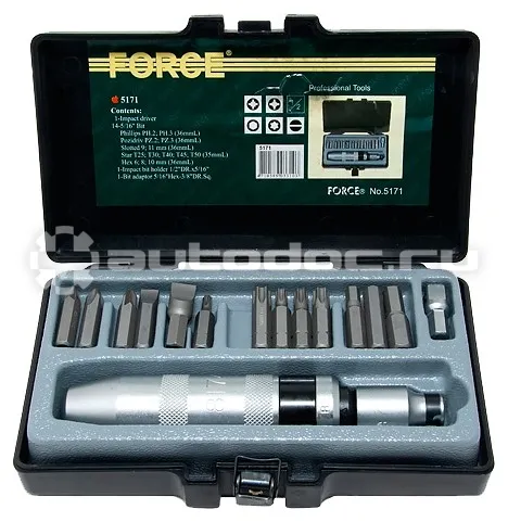 FORCE 5171 Отвертка с насадками