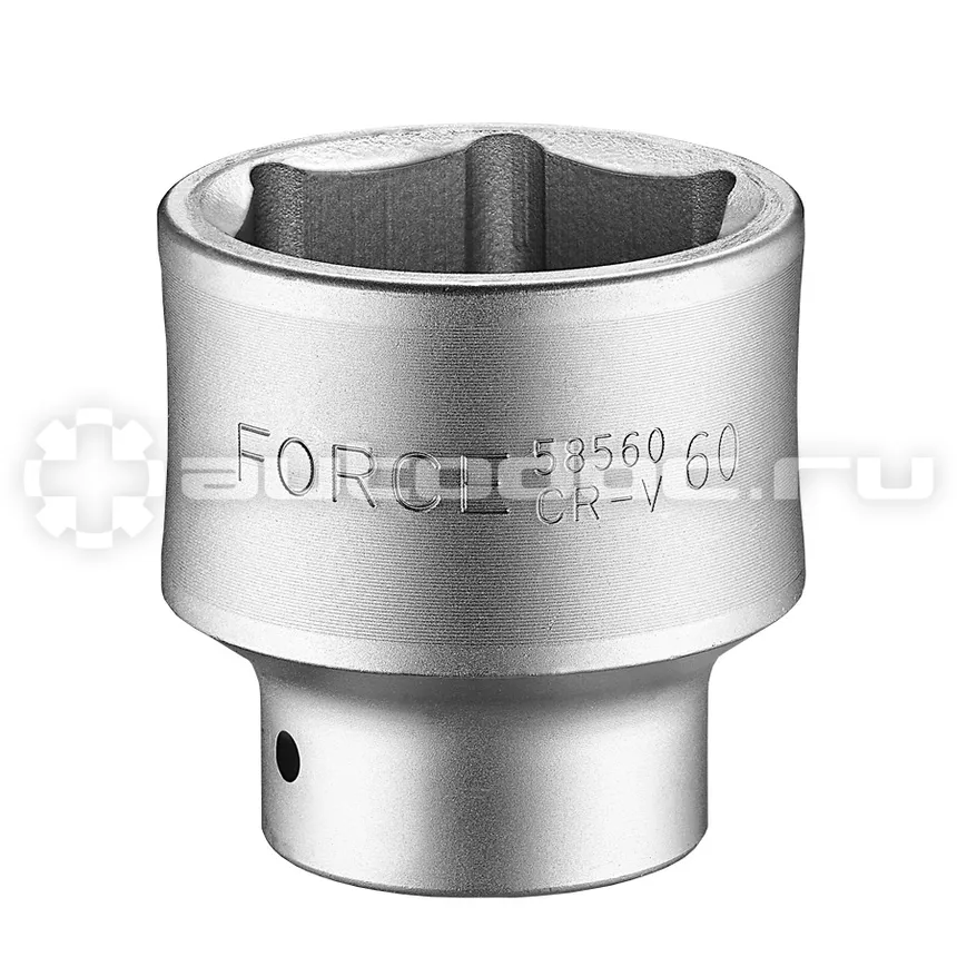 FORCE Головка DR.1"торцевая (CrV), 6-ти гранная, 60мм, короткая L=84мм
