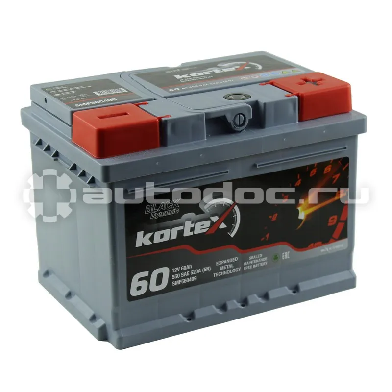 KORTEX Аккумуляторная батарея KORTEX BLACK Dynamic 6СТ 60 обр. низ. 242х175х175