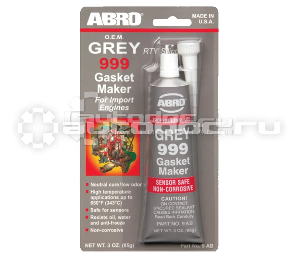 ABRO 999 GREY GASKET MAKER Герметик прокладок силиконовый