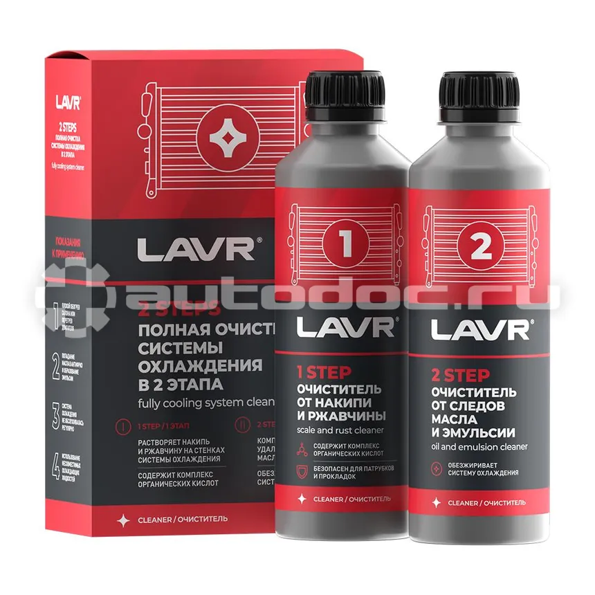 LAVR Radiator Flush 1&2 Набор Полной очистки системы охлаждения