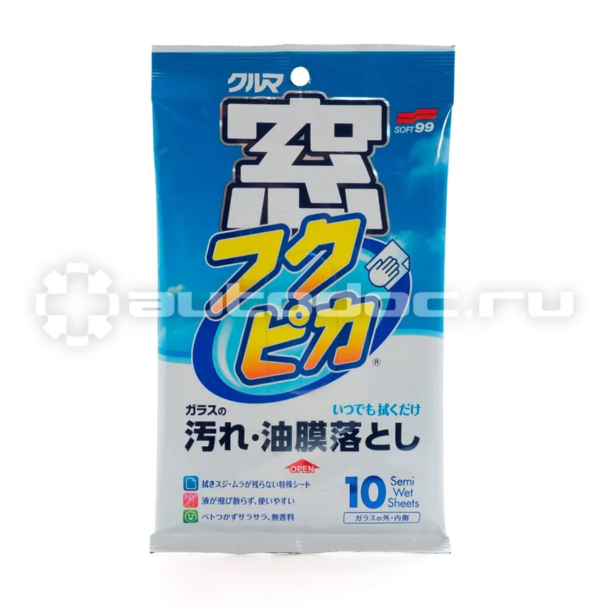 SOFT99 Glass Cleaning Wipes Очищающие салфетки для стёкол