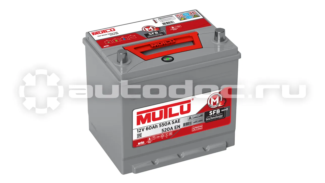 MUTLU Аккумулятор CALCIUM SILVER 60 A | ч выс обр SMF55D23FL 232x178x225 EN 520