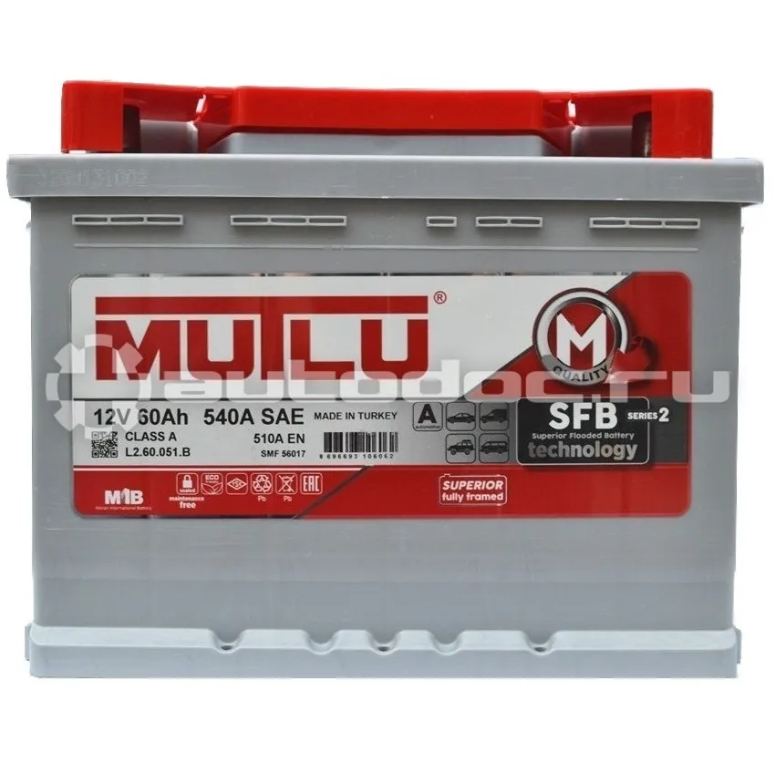 MUTLU Аккумулятор SFB M2 6СТ-60.1