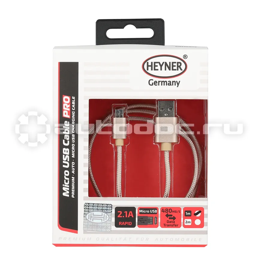 HEYNER Кабель Премиум Micro USB 2.0 до 480 Mb |  сек. 1 м. Золотой