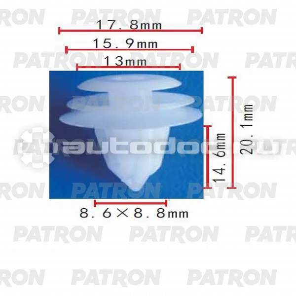 PATRON Клипса пластмассовая