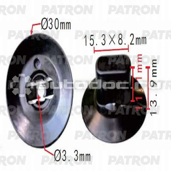 PATRON Клипса пластмассовая