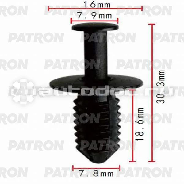 PATRON Клипса пластмассовая