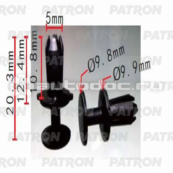 PATRON Клипса пластмассовая