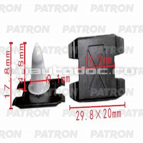PATRON Клипса пластмассовая