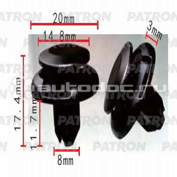 PATRON Клипса пластмассовая