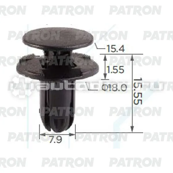 PATRON Клипса пластмассовая