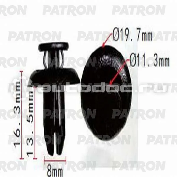 PATRON Клипса пластмассовая