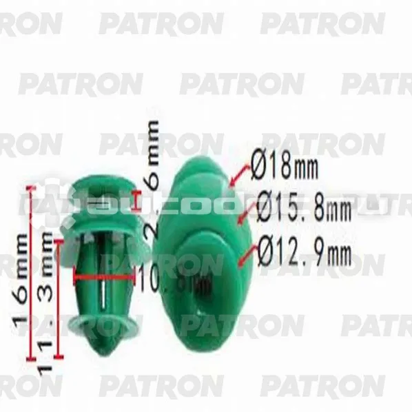 PATRON Клипса пластмассовая