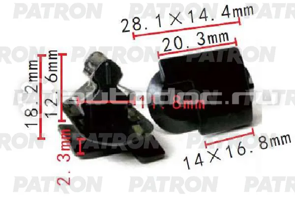 PATRON Клипса пластмассовая