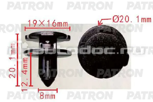 PATRON Клипса пластмассовая