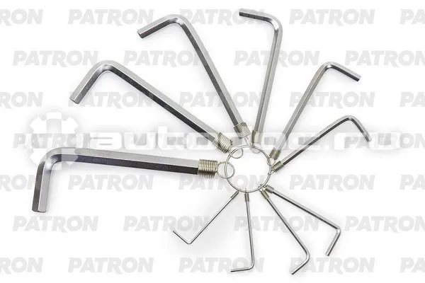 PATRON P-5102R Набор ключей HEX Г-образных коротких, на кольцах