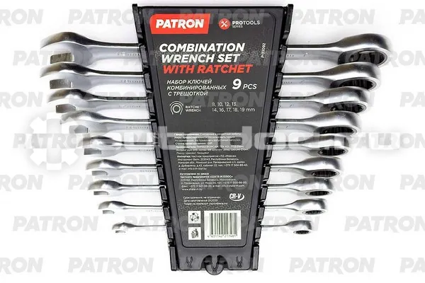 PATRON P-51092 Набор ключей комбинированных с трещоткой