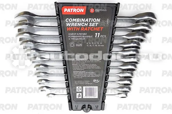PATRON P-51112 Набор ключей комбинированных с трещоткой